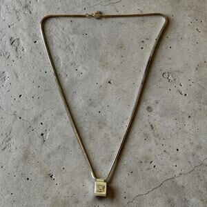 Modern Sterling Silver and CZ Pendant Necklace
